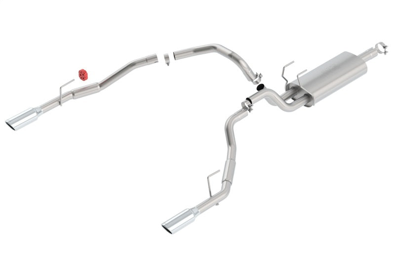 Borla S-Type Cat-Back Exhaust System (Polished Tips, Under Bumper): Dodge Ram 5.7L Hemi 1500 2009 - 2018 (Models w/ OEM Single Exhaust)