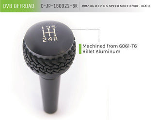 DV8 Offroad Black 5-Speed Shift Knob and Lever: Jeep Wrangler 1997-2006