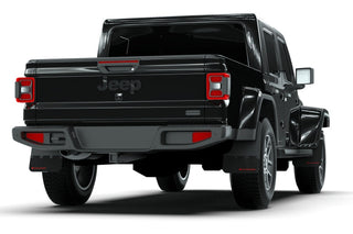 Rally Armor Black Mud Flap: Jeep Gladiator 2020-2024 w/ Grey Logo
