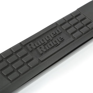 Rugged Ridge 3-In Round Side Steps Black: Jeep Wrangler JK 2007-2018 3.6L/3.8L V6 2-Door