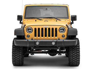 Raxiom 7-Inch LED Headlights w/ Halos: Jeep Wrangler 1997-2018 - Black Housing