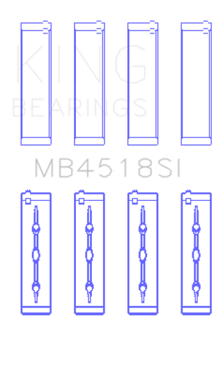King Engine Bearings Main Bearing Set +0.25mm: Fits Chrysler 300 / Dodge Challenger / Dodge Charger 2011-2023 3.6L V6