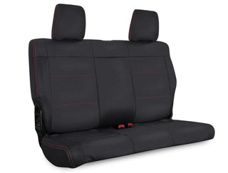 PRP Seats Rear Seat Cover (2-Door): Jeep Wrangler JK (2007-18) / Grand Cherokee (2005-10) - Black with Red Stitching