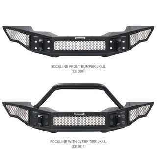 Go Rhino Rockline Full Width Front Bumper: Fits Most Jeep Wrangler / Gladiator Models (2007-2026)