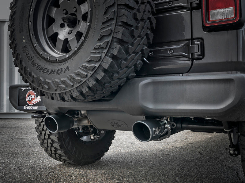 AFE Rebel Series Cat-Back Exhaust System (Black Tips): Jeep Wrangler JL 3.6L V6 2018 - 2025