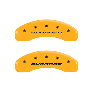 MGP 4 Caliper Covers Engraved Front & Rear Durango Yellow Finish Black Char 2007 Dodge Durango