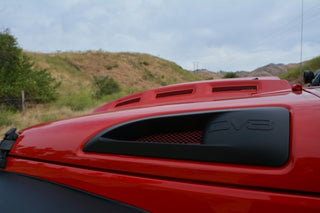 DV8 Offroad Metal Heat Dispersion Hood: Jeep Wrangler JK 2007-2018 w/ Primer Black