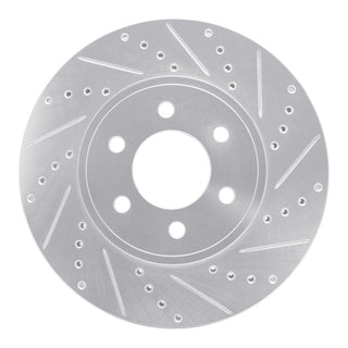 R1 Concepts Drilled & Slotted Brake Rotor (FRONT RIGHT): Dodge Durango 1998-2003 3.9L / 4.7L w/ Silver