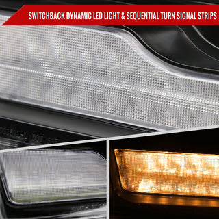 Spec D Projector Headlights Amber LED Sequential: Dodge RAM 1500 / RAM 2500 / RAM 3500 2009-2024
