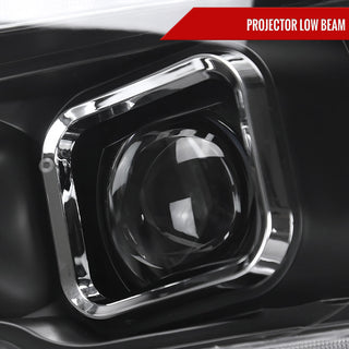 Spec D Projector Headlights w/ Amber LED Seq Turn Signal (Matte Black/Clear): Fits Dodge Ram 1500/2500/3500/1500 Classic 2009-2024