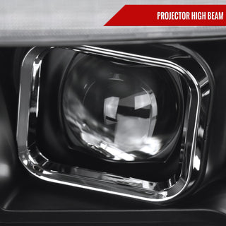 Spec D Projector Headlights w/ Amber LED Seq Turn Signal (Matte Black/Clear): Fits Dodge Ram 1500/2500/3500/1500 Classic 2009-2024