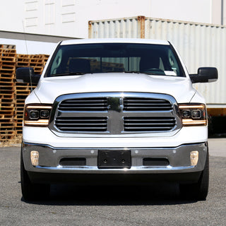 Spec D Projector Headlights w/ Amber LED Seq Turn Signal (Matte Black/Clear): Fits Dodge Ram 1500/2500/3500/1500 Classic 2009-2024