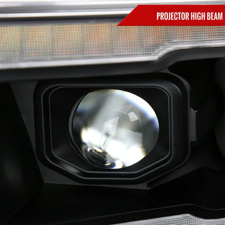 Spec D Projector Headlights Amber LED Sequential: Ram 1500 2019-2024 w/ Matte Black Housing