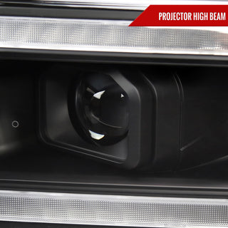 Spec D Projector Headlights w/ Amber LED Seq Turn Signal & Startup Animation: Fits Ram 2019-2024 Tradesman/Big Horn Halogen