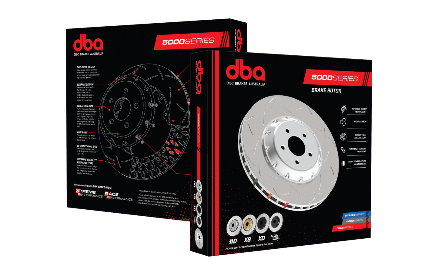 DBA XS 5000 Series Front Brake Rotors (Slotted): Dodge Viper 8.4L V10 2013 - 2017