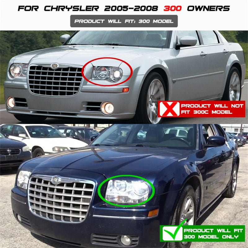 Spyder LED Dual Halo Projector Headlights (Black): Chrysler 300 2005 - 2008