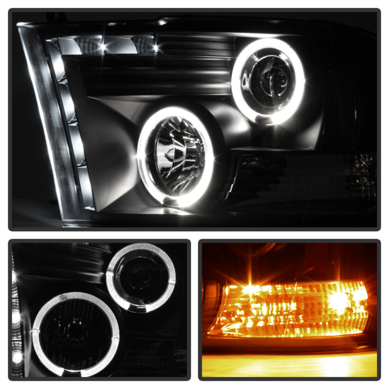 Spyder LED Halo Projector Headlights (Black): Dodge Ram 2009 - 2014