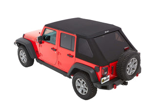 Bestop Trektop Soft Top Premium (F&R): Jeep Wrangler JK 2007-2018 3.6L / 3.8L V6 Black Twill