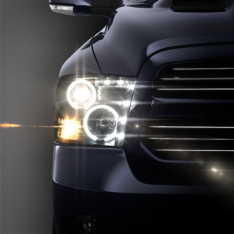 Spyder CCFL Halo Projector Headlights (Black): Dodge Ram 2009 - 2014