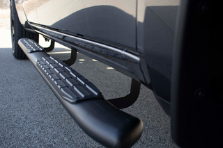 Fishbone Offroad 5-Inch Oval Side Steps (BODY MOUNTED): Dodge Ram 1500 Quad Cab (2019-2024) - Black Textured
