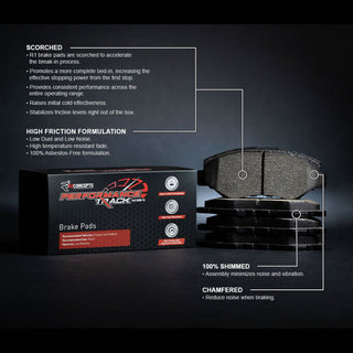 R1 Concepts Front Track/Street Brake Pads: Fits Dodge Challenger / Charger / Chrysler 300 2005-2023 3.6L / 5.7L