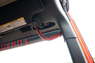 Fishbone Offroad Red Paracord A-Pillar and Sound Bar Grab Handles: Jeep Wrangler JK (07-18) / Grand Cherokee (05-10)