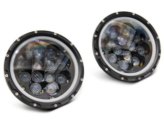 Raxiom Axial Spider LED Headlights w/ Angel Eye Halo (PAIR): Fits Most Hemi Models