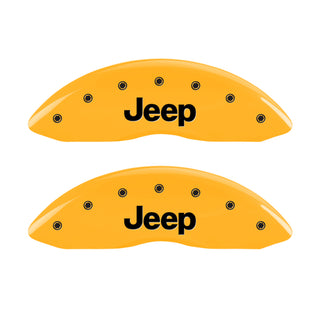 MGP 4 Caliper Covers Engraved Front & Rear Jeep Yellow Finish Black Char 2006 Jeep Commander
