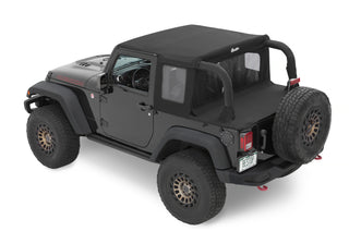 Bestop Halftop Soft Top Premium Black Twill (F&R): Jeep Wrangler JK 2007-2018 3.8L/3.6L