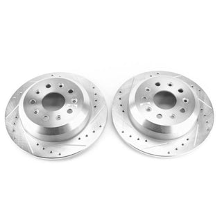 PowerStop Evolution Drilled & Slotted Rear Rotors: Jeep Wrangler 2018-2025 2.0L/3.6L