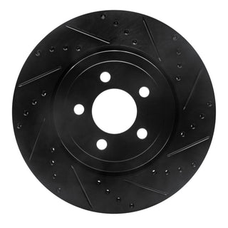 DFC 05-23 Chrysler 300 Front Right Drilled & Slotted Black Brake Rotor - Enhanced Performance and Durability