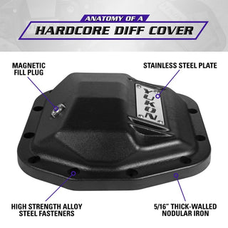 Yukon Gear Hardcore Nodular Iron Diff Cover 210mm (FRONT): Jeep Gladiator 2018-2024 / Wrangler 2018-2024 3.6L/3.0L EcoDiesel