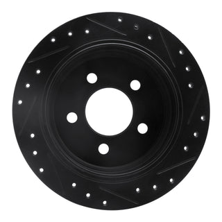 DFC 93-98 Jeep Grand Cherokee Rear Left Drilled & Slotted Black Brake Rotor