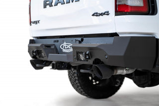 Addictive Desert Designs Stealth Fighter Rear Bumper w/ D-Rings and Cube Light Mounts: Ram 1500 TRX (2021-23) - Hammer Black