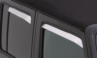 AVS Stainless Steel Front & Rear Window Deflectors: Jeep Wrangler 2007-2018