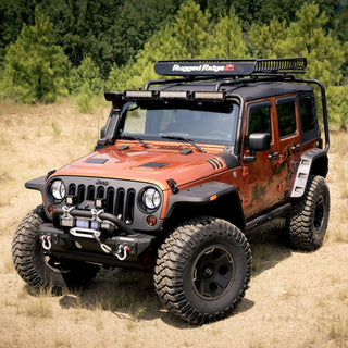 Rugged Ridge Hurricane Flat Fender Flare Kit Black: Jeep Wrangler 2007-2018 2.0L/3.6L/3.8L V6