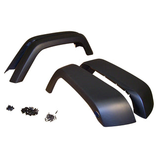 Crown Auto Black Textured Fender Flare Kit: Jeep Wrangler JK 2007-2018 3.6L/3.8L