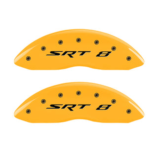 MGP 4 Caliper Covers Engraved Front & Rear SRT8 Yellow finish black ch