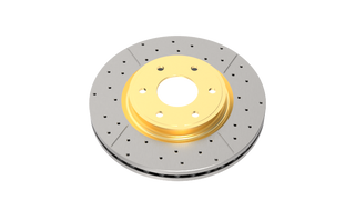 DBA Street Series Drilled & Slotted Rear Rotor Gold Hat: Jeep Grand Cherokee 1999-2004 2.5L / 4.0L / 4.7L