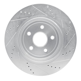 R1 Concepts Drilled & Slotted Brake Rotor (REAR LEFT): Fits Dodge Durango / Jeep Grand Cherokee 2011-2026 w/ Silver