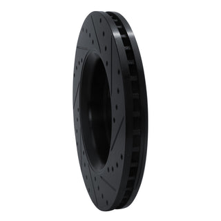 DFC 11-22 Dodge Durango Front Left Drilled & Slotted Black Brake Rotor - Precision-Cut & Durable Iron Casting