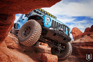 ICON Pro Series Front Bumper Rec Winch Mount: Jeep Wrangler JK (07-18) w/ Bar and Tabs