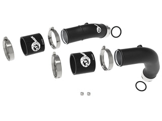 aFe BladeRunner 2-1/4in Aluminum Hot Charge Pipe - Black: Jeep Grand Wagoneer / Ram 1500 3.0L Hurricane & 6.4L 392 2023 - 2026 (RHO Models)