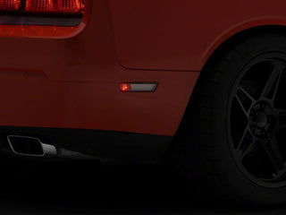 Raxiom Axial Series Clear Side Marker Lamps: Dodge Challenger 2008-2014 w/ Red and White LED Bulbs