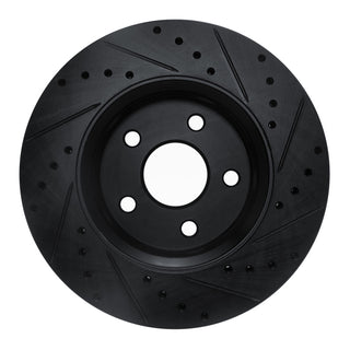 DFC 11-22 Dodge Durango Front Left Drilled & Slotted Black Brake Rotor - Precision-Cut & Durable Iron Casting