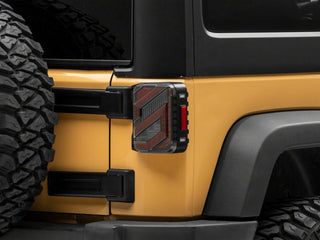 Raxiom Axial Series Trident LED Tail Lights: Fits Most Jeep Wrangler Models (2007-2018) - Black Housing/Clear Lens