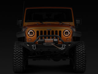 Raxiom Axial Halo Headlights w/ DRL Amber Signals Clear Lens: Jeep Wrangler TJ/JK 1997-2018 4.0L I6 / 3.8L V6
