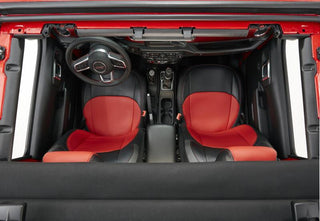 PRP 2018+ Jeep Wrangler JL/2 door/Rubicon Front Seat Covers (Pair) - Black/Red