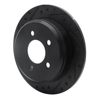 DFC 93-98 Jeep Grand Cherokee Rear Left Drilled & Slotted Black Brake Rotor