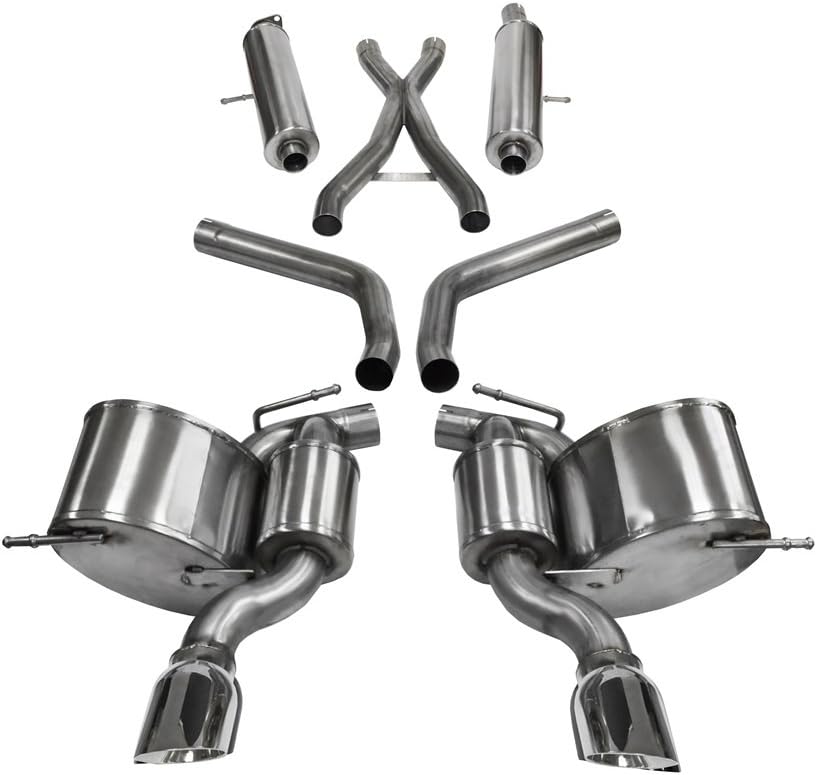 Corsa Sport Cat-Back Exhaust (Polished): Jeep Grand Cherokee 6.4L SRT 2012 - 2021